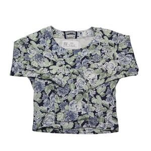 Best American Clothing Co Shirt Womens S Multicolor Floral Cropped Pullover